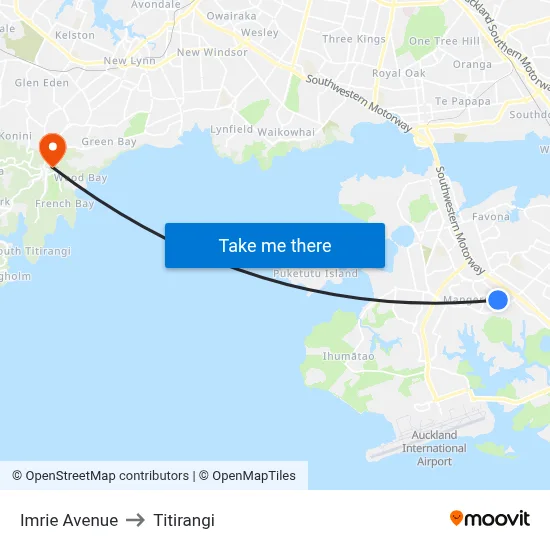 Imrie Avenue to Titirangi map