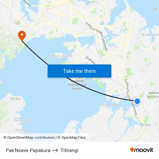 Pak'Nsave Papakura to Titirangi map