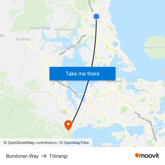 Bundoran Way to Titirangi map