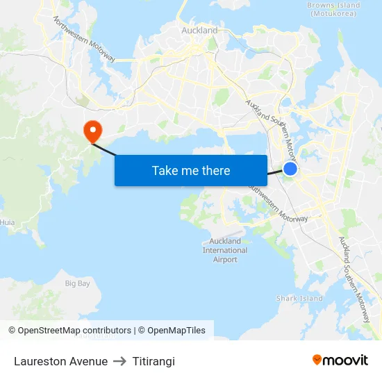 Laureston Avenue to Titirangi map