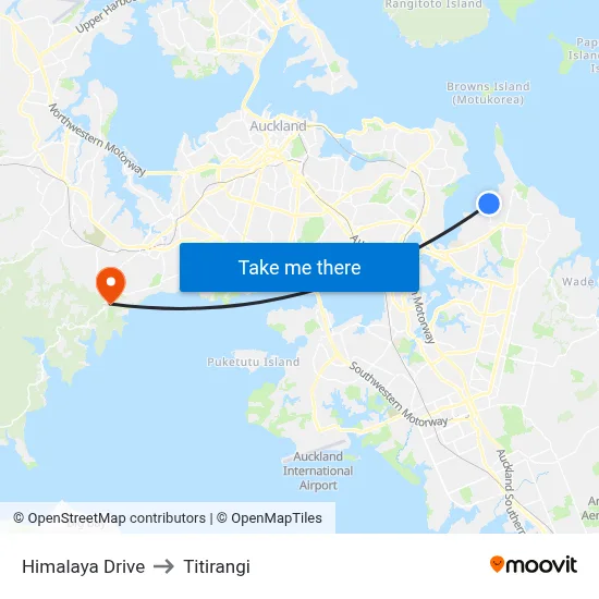 Himalaya Drive to Titirangi map