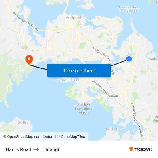 Harris Road to Titirangi map