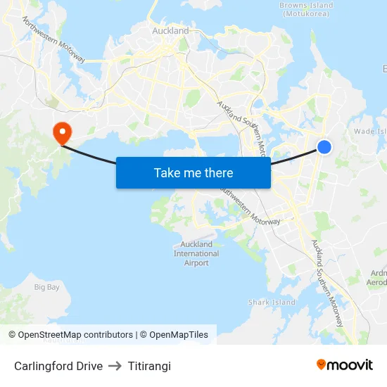 Carlingford Drive to Titirangi map