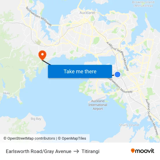 Earlsworth Road/Gray Avenue to Titirangi map