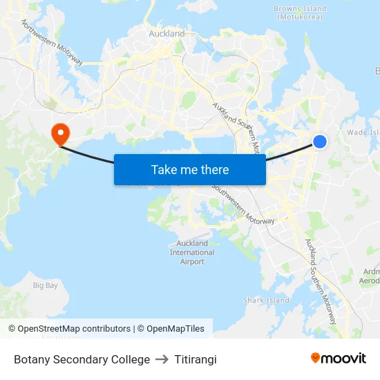 Botany Secondary College to Titirangi map