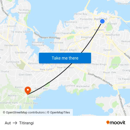 Aut to Titirangi map
