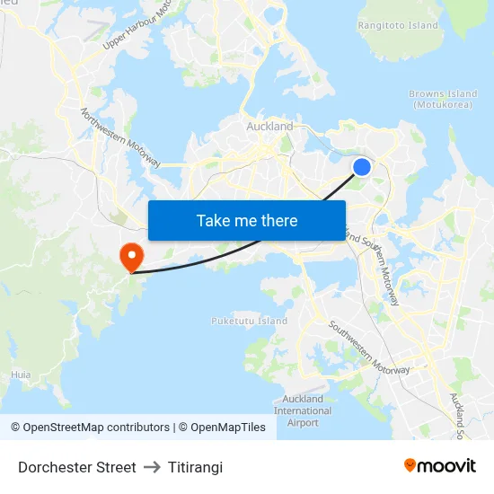 Dorchester Street to Titirangi map