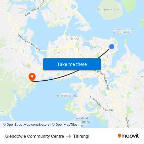Glendowie Community Centre to Titirangi map