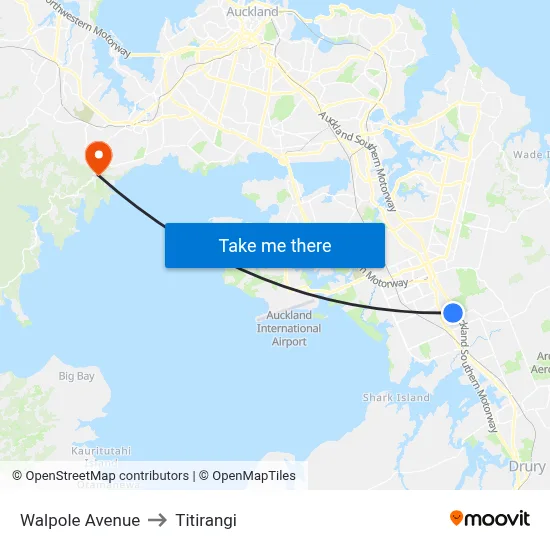 Walpole Avenue to Titirangi map