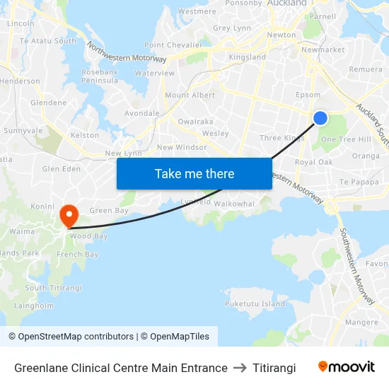 Greenlane Clinical Centre Main Entrance to Titirangi map