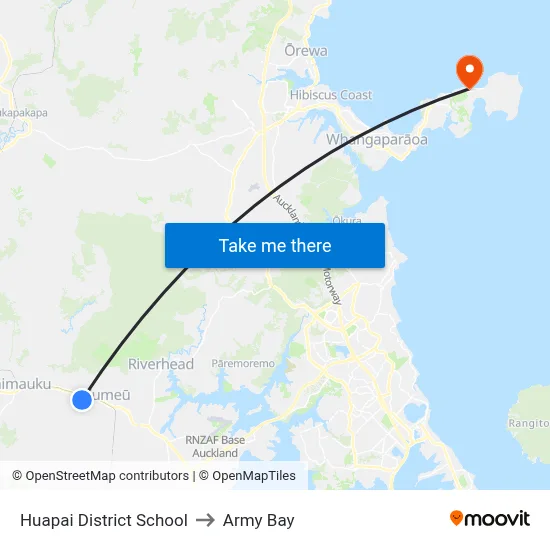 Huapai District School to Army Bay map