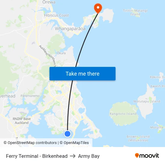 Ferry Terminal - Birkenhead to Army Bay map