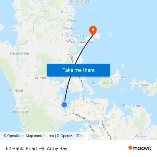 62 Patiki Road to Army Bay map