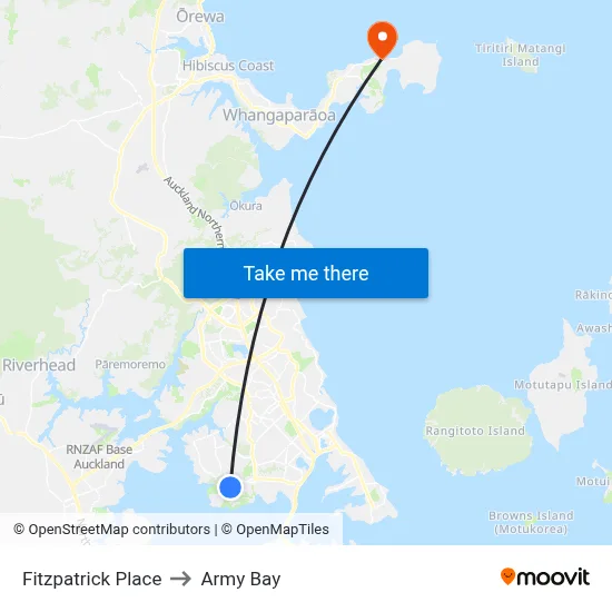 Fitzpatrick Place to Army Bay map
