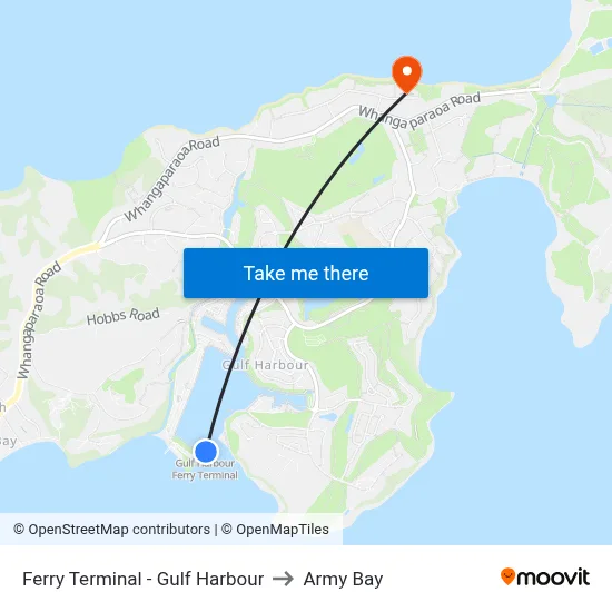Ferry Terminal - Gulf Harbour to Army Bay map
