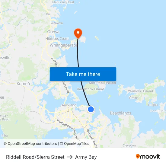 Riddell Road/Sierra Street to Army Bay map