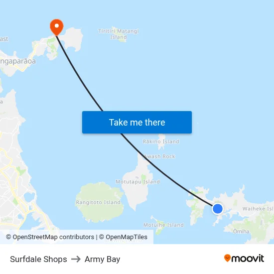 Surfdale Shops to Army Bay map