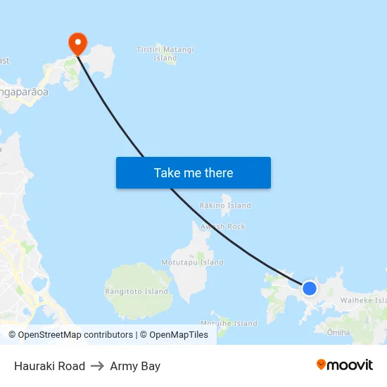 Hauraki Road to Army Bay map
