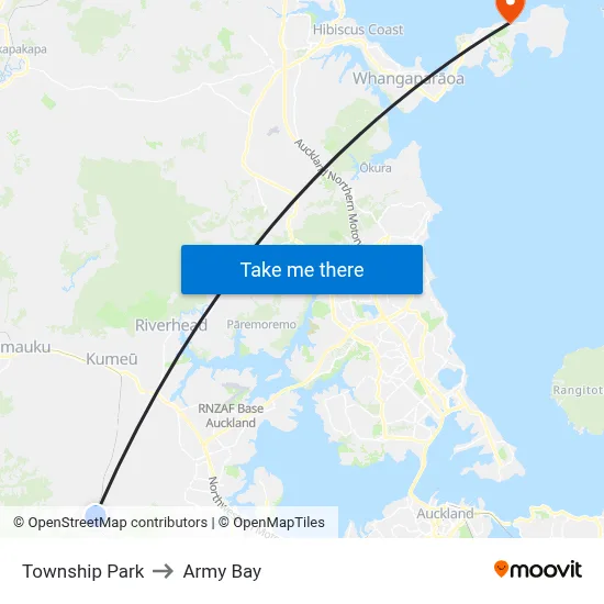 Township Park to Army Bay map
