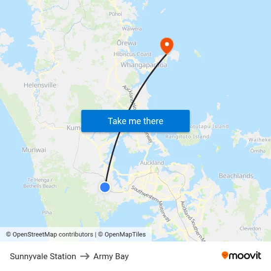 Sunnyvale Station to Army Bay map