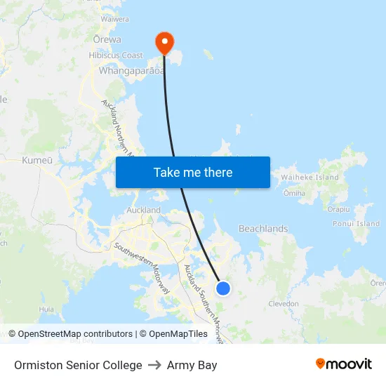 Ormiston Senior College to Army Bay map