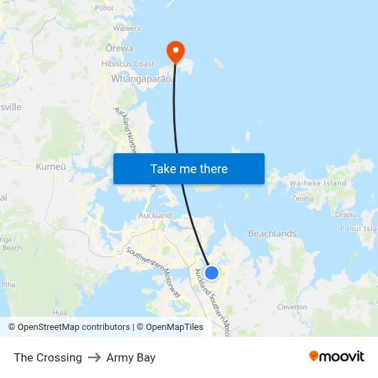 The Crossing to Army Bay map