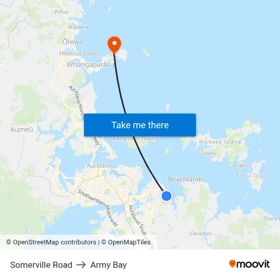 Somerville Road to Army Bay map