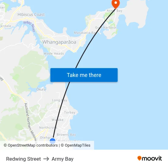 Redwing Street to Army Bay map
