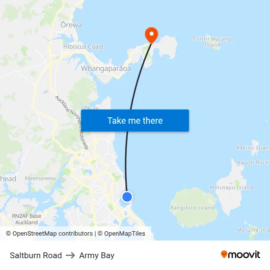 Saltburn Road to Army Bay map
