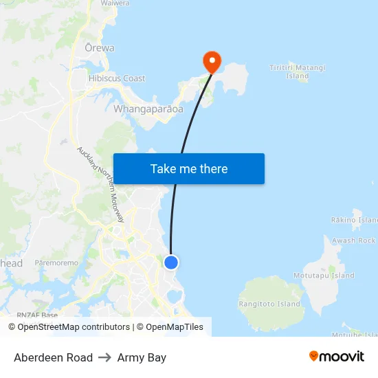 Aberdeen Road to Army Bay map