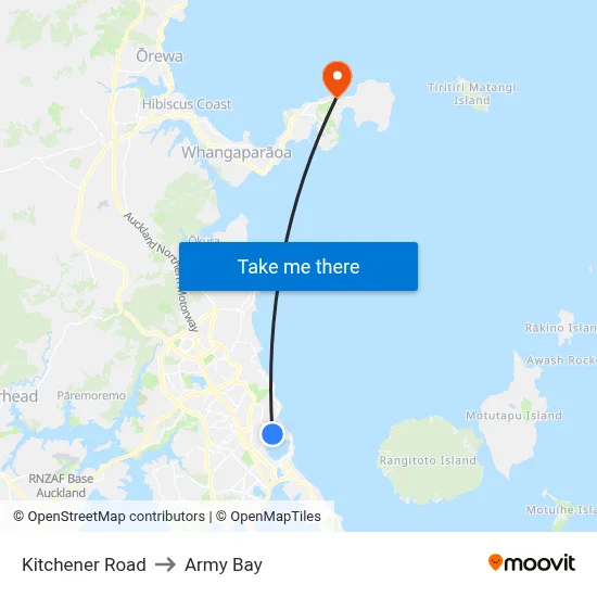 Kitchener Road to Army Bay map