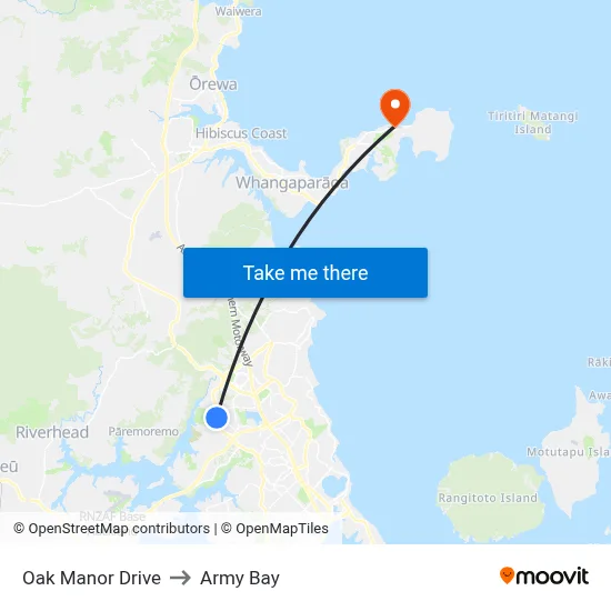 Oak Manor Drive to Army Bay map