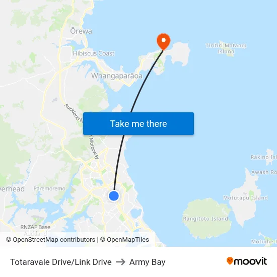 Totaravale Drive/Link Drive to Army Bay map