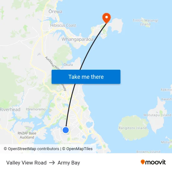 Valley View Road to Army Bay map