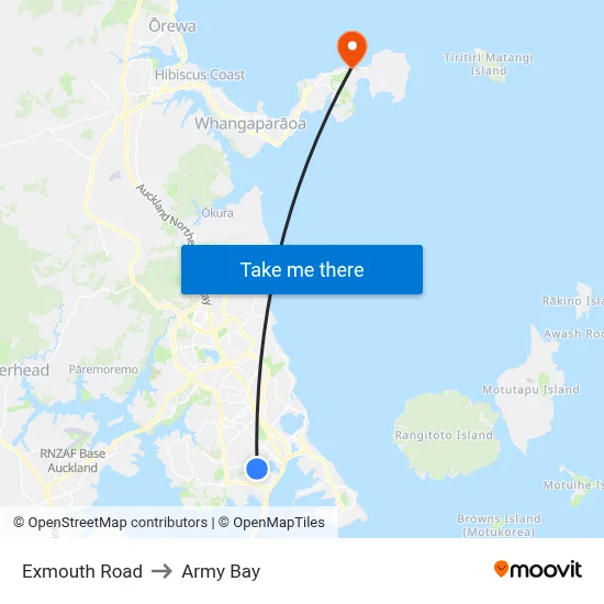 Exmouth Road to Army Bay map