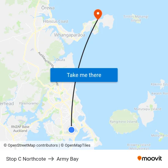 Stop C Northcote to Army Bay map