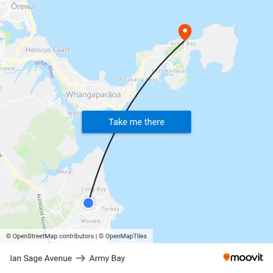 Ian Sage Avenue to Army Bay map