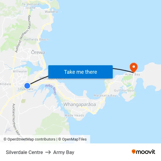 Silverdale Centre to Army Bay map