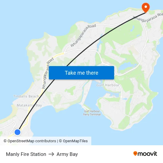 Manly Fire Station to Army Bay map