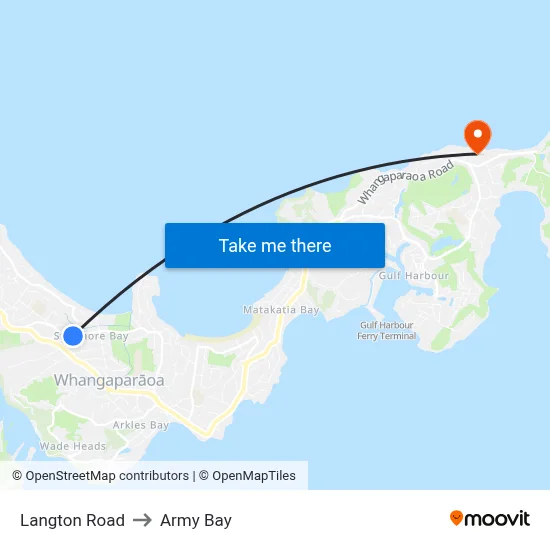 Langton Road to Army Bay map