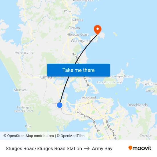 Sturges Road/Sturges Road Station to Army Bay map