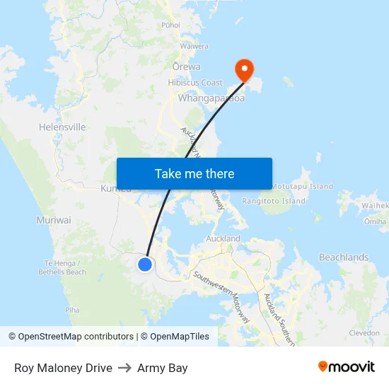 Roy Maloney Drive to Army Bay map