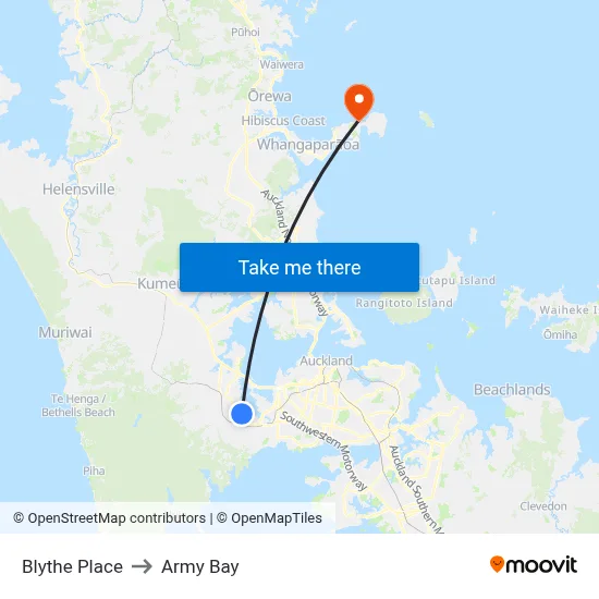 Blythe Place to Army Bay map