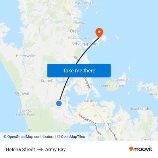 Helena Street to Army Bay map