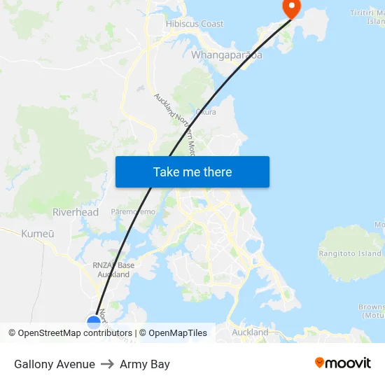 Gallony Avenue to Army Bay map