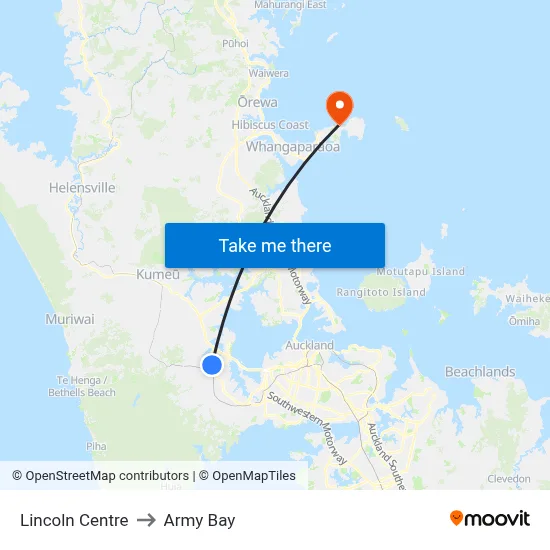 Lincoln Centre to Army Bay map