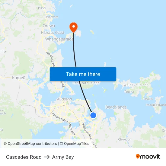 Cascades Road to Army Bay map