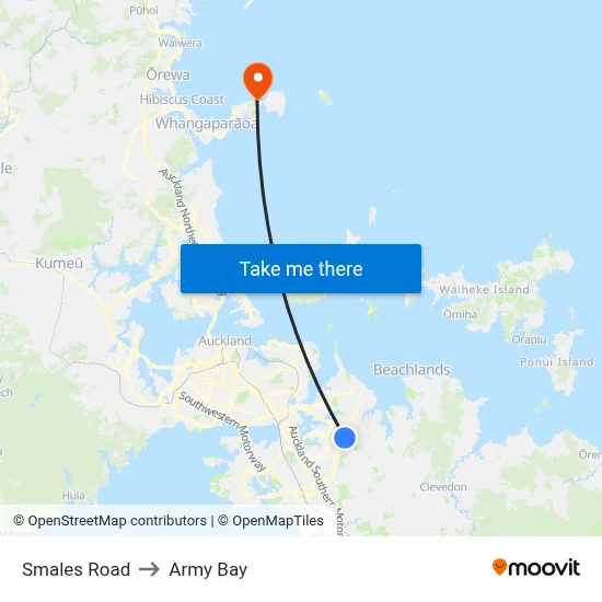 Smales Road to Army Bay map