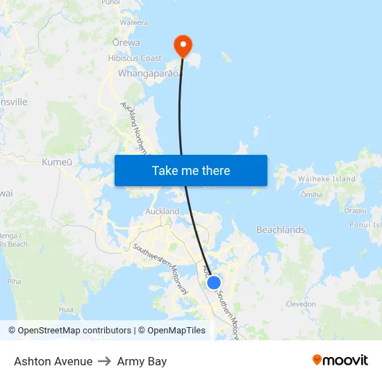 Ashton Avenue to Army Bay map