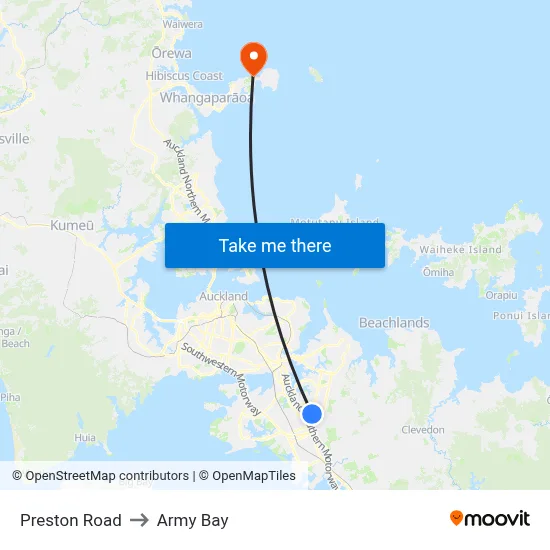 Preston Road to Army Bay map